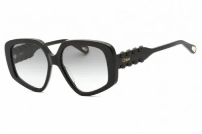 Pre-owned Chloé Chloe Ch0210s-001-56 Sunglasses Size 56mm 145mm 16mm Black Women In Gray