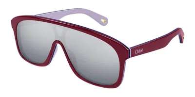 Chloé Ch0212s 002 Men's Sunglasses Burgundy Size 99
