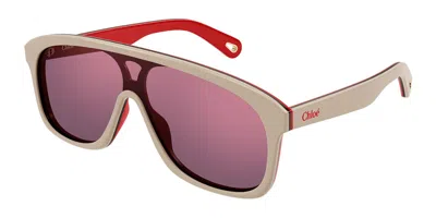 Chloé Ch0212s 005 Men's Sunglasses White Size 99