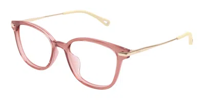 Chloé Ch0219oa Asian Fit Women's Glasses, Pink, Size 53 In Gold