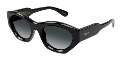 Chloé Ch0220s 001 Women's Sunglasses Black Size 53