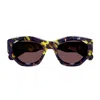 Chloé Ch0220s Linea Gayia 007 Violet Sunglasses In Multi