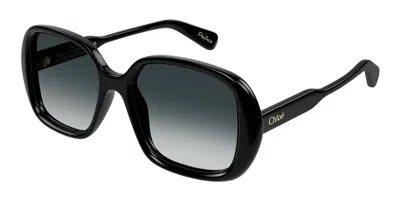 Chloé Ch0222s 001 Women's Sunglasses Black Size 55