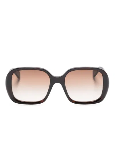 Chloé Ch0222s Square-frame Sunglasses In Black