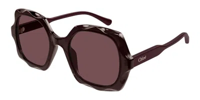 Chloé Ch0226s 002 Women's Sunglasses Purple Size 53