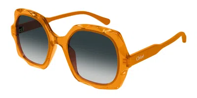Chloé Ch0226s 004 Women's Sunglasses Orange Size 53
