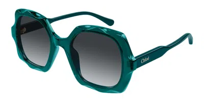 Chloé Ch0226s 008 Women's Sunglasses Green Size 53