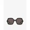 Chloé Womens Black Ch0226s Rectangle-frame Acetate Sunglasses