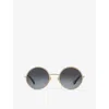 Chloé Womens Ch0230s Round-frame Metal Sunglasses Gold In Gold