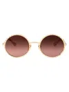 Chloé Chloe Honoré Rimless Octagon-frame Sunglasses In 002 Gold Gold Copper