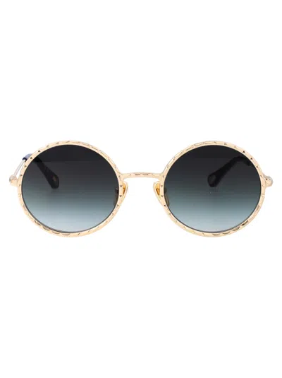 Chloé Ch0230s Sunglasses In 004 Gold Gold Grey