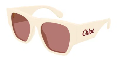 Chloé Ch0233s 003 Women's Sunglasses White Size 53