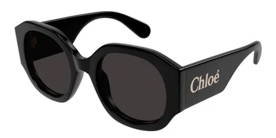 Chloé Ch0234sk Asian Fit 001 Women's Sunglasses Black Size 55