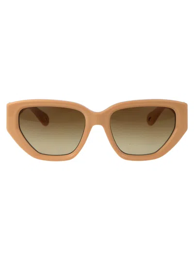 Chloé Chloe Sunglasses In 004 Ivory Ivory Brown