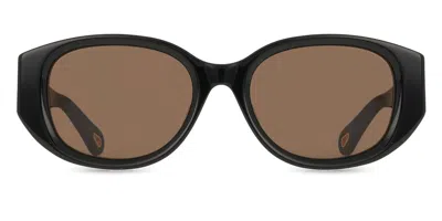 Chloé Ch0237sk Asian Fit 001 Women's Sunglasses Black Size 54