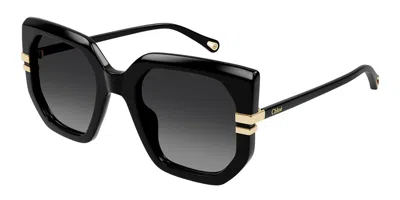 Chloé Ch0240s 001 Women's Sunglasses Black Size 53