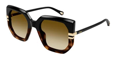 Chloé Ch0240s 003 Women's Sunglasses Black Size 53