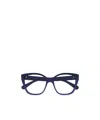 Chloé Logo-embossed Square-frame Glasses In Blue
