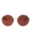 Chloé Ch0254s Sunglasses In Gold-gold-red