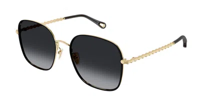 Chloé Ch0255sk Asian Fit 001 Women's Sunglasses Gold Size 57