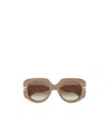 Chloé Marcie Oversized Acetate Square Sunglasses In Brown