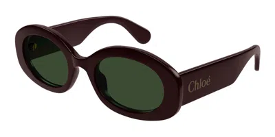 Chloé Ch0258s 003 Women's Sunglasses Burgundy Size 53