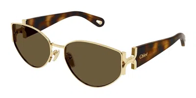Chloé Ch0260s 002 Women's Sunglasses Gold Size 59