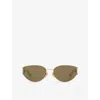 Chloé Womens Gold Ch0260s Irregular-frame Metal Sunglasses