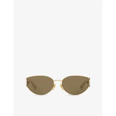 Chloé Womens Gold Ch0260s Irregular-frame Metal Sunglasses