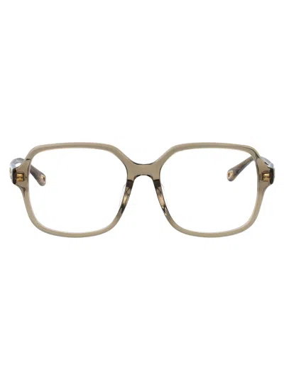 Chloé Ch0277oa Glasses In Green-green-transparent