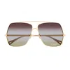 Chloé Gradient Aviator Metal Sunglasses In Oro