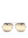 Chloé Silver Aviator Sunglasses In Silver