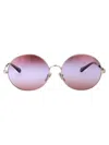 Chloé Silver-silver-red Metal Sunglasses In Metallic