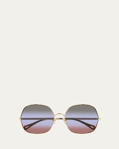 Chloé Ch0282s Round Metal Sunglasses In Multi