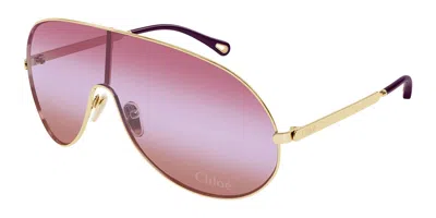 Chloé Ch0283s 003 Women's Sunglasses Gold Size 99 In Multi