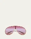 Chloé Ch0283s Metal Aviator Sunglass In Red/gold