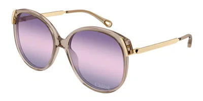Chloé Ch0285s 004 Women's Sunglasses Brown Size 58 In Multi