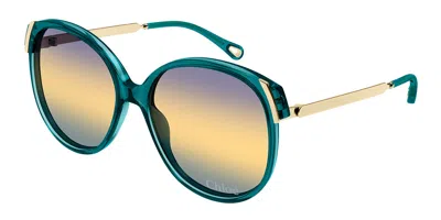 Chloé Ch0285s 005 Women's Sunglasses Green Size 58 In Multi