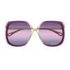 Chloé Ch0286s Aly Linea  006 Burgundy Gold Violet Sunglasses In Brown