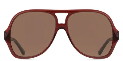 Chloé Ch0289s 002 Women's Sunglasses Brown Size 58 In Burgundy