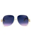 Chloé Yellow Recycled Acetate Sunglasses In Blue