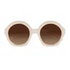 Chloé Ch0302s Marcie- Linea  003 Ivory Brown Sunglasses In Brown