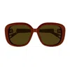 Chloé Ch0303sk Marcie 004 Burgundy Brown Sunglasses In Brown