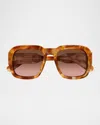 Chloé Ch0310s Round Acetate Sunglasses In Smoky Havana
