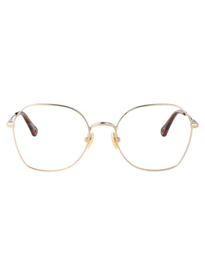 Chloé Ch0320o Glasses In Gold-gold-transparent