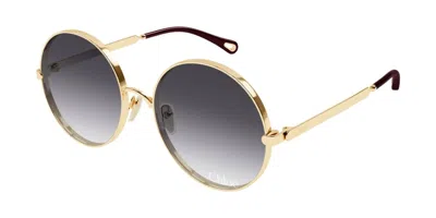 Chloé Ch0321s 005 Occhiali Da Sole Oro Per Donna In Gold