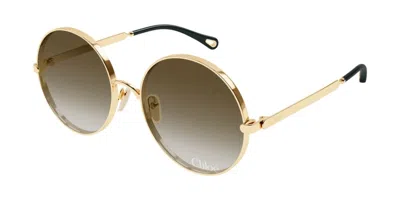 Chloé Ch0321s 006 Occhiali Da Sole Oro Per Donna In Gold