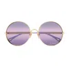Chloé Ch0321s Aly Linea  002 Gold Violet Sunglasses In Gold
