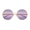 Chloé Ch0321s Aly Linea  002 Gold Violet Sunglasses In Gold