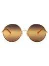 Chloé Chloe Round Sunglasses Ch0321 S 001 In Gold